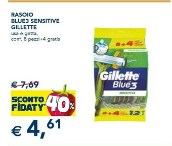 Esselunga Gillette Rasoio Blue3 Sensitive Usa E Getta offerta