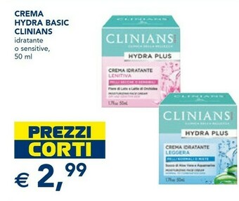 Esselunga Clinians Crema Hydra Basic offerta