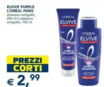 Esselunga L'Oreal Elvive Purple Paris Shampoo offerta