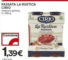 Coop Cirio La Rustica Passata Corposa E Gustosa 350 G(ml) offerta