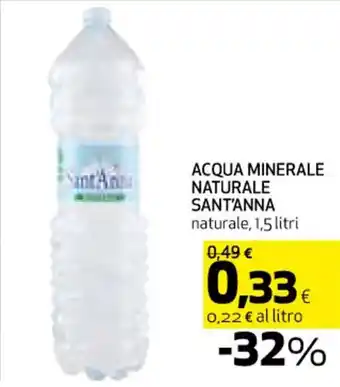 ACQUA MINERALE NATURALE SANT'ANNA naturale, 1,5 litri