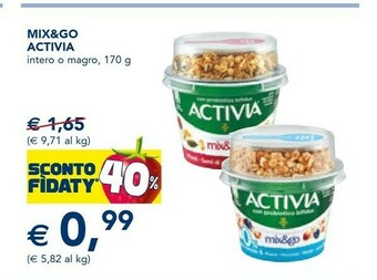 Esselunga Activia - Mix & Go Muesli Semi Di Zucca Mirtilli Rossi 170 G(ml) offerta