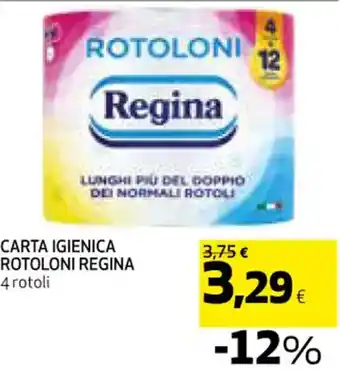 CARTA IGIENICA ROTOLONI REGINA 4 rotoli