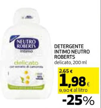 Ipercoop DETERGENTE INTIMO NEUTRO ROBERTS delicato, 200 ml offerta