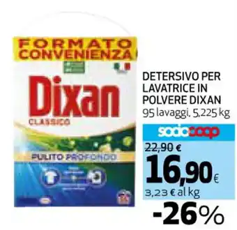Ipercoop DETERSIVO PER LAVATRICE IN POLVERE DIXAN 95 lavaggi, 5,225 kg offerta