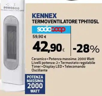 Ipercoop KENNEX TERMOVENTILATORE TPH1105L offerta