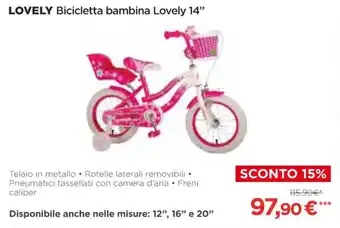 LOVELY Bicicletta bambina Lovely 14"