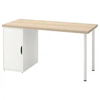 IKEA Lagkapten / alex scrivania, mordente bianco/effetto rovere bianco, 140x60 cm offerta