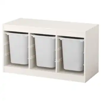 IKEA Trofast combinazione con contenitori, bianco/bianco, 99x44x56 cm offerta