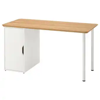 IKEA Anfallare / alex scrivania, bambù/bianco, 140x65 cm offerta