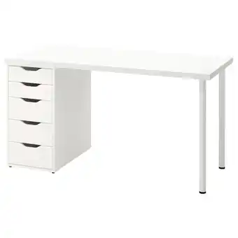 IKEA Lagkapten / alex scrivania, bianco, 140x60 cm offerta