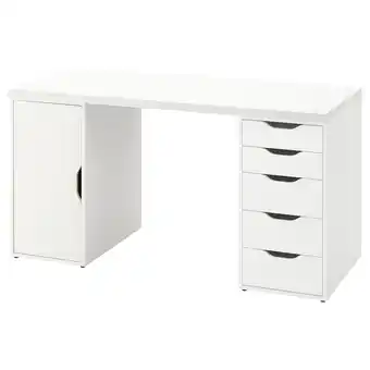 IKEA Lagkapten / alex scrivania, bianco, 140x60 cm offerta