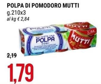 Hardis POLPA DI POMODORO MUTTI g. 210x3 offerta