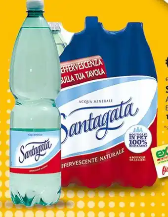 Extra Supermercati Santagata ACQUA MINERALE Effervescente Naturale 1,5 Lt x6 offerta