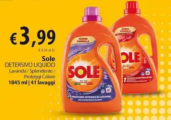Extra Supermercati Sole DETERSIVO LIQUIDO Lavanda/Splendente/ Proteggi Colore 1845 ml | 41 lavaggi offerta