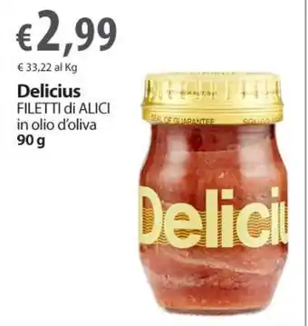 Extra Supermercati Delicius FILETTI di ALICI in olio d'oliva 90 g offerta