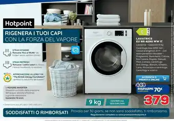 Euronics Hotpoint Hotpoint EU NR 429G WW IT lavatrice Libera installazione Caricamento frontale Bianco 9 kg 1200 Giri/min A+++-10% offerta