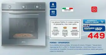 Euronics Smeg SF64M3PZS Forno Forno Elettrico 65 L Argento A offerta
