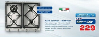 Euronics Smeg Piano Cottura SRV564GH3 offerta