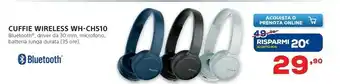 Euronics Sony WH-CH510 Cuffia Padiglione Auricolare USB Tipo-C Bluetooth Nero offerta