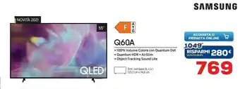 Euronics Samsung Q60A 139,7 Cm (55") 4K Ultra HD Smart TV Wi-Fi Nero offerta