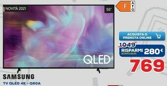 Euronics Samsung Q60A 139,7 Cm (55") 4K Ultra HD Smart TV Wi-Fi Nero offerta