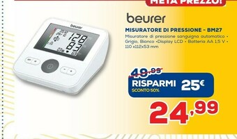 Euronics Beurer Misuratore Di Pressione BM27 offerta