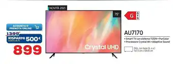 Euronics Samsung AU7170 190,5 Cm (75") 4K Ultra HD Smart TV Wi-Fi Grigio offerta