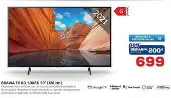 Euronics Sony TV 50'' KD-50X81J offerta
