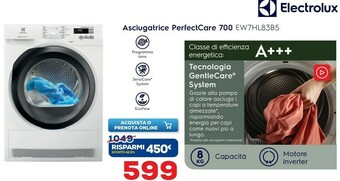 Euronics Electrolux EW7HL83B5 Libera Installazione Caricamento Frontale Bianco 8 Kg A+++ offerta