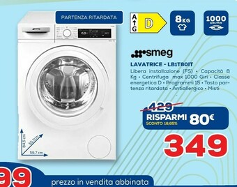 Euronics Smeg Lavatrice LB1T80IT offerta