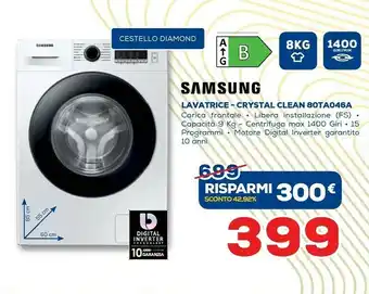 Euronics Samsung Lavatrice 80TA046A offerta