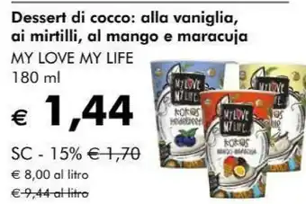 My Love My Life Dessert Di Cocco Alla Vaniglia