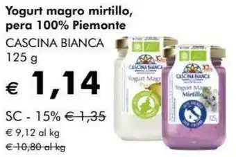 Giardineria Cascina bianca Yogurt Magro Mirtillo Biologico offerta