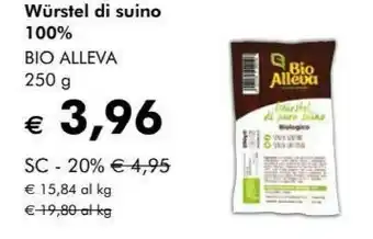 Giardineria Bio alleva Würstel Di Puro Suino 250 G(ml) offerta