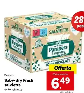 Lidl Pampers Baby-dry Fresh Salviette offerta