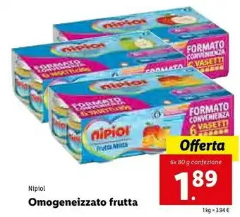 Lidl Nipiol Omogeneizzato Frutta offerta