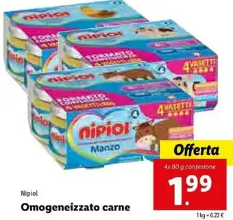 Lidl Nipiol Omogeneizzato Carne offerta