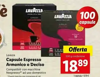 Lidl Lavazza Capsule Espresso Armonico/ Deciso offerta