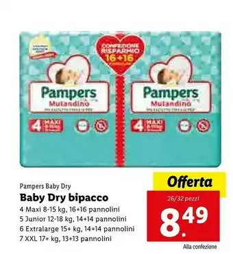 Lidl Pampers Baby Dry offerta