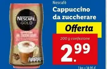 Lidl Nescafé Cappuccino Da Zuccherare offerta