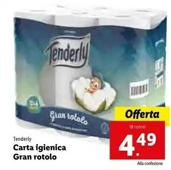 Lidl Tenderly Carta Igienica Gran Rotolo offerta