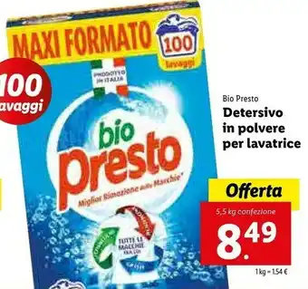 Lidl Presto Detersivo In Polvere Per Lavatrice offerta
