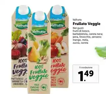 Lidl Valfrutta 100% Frullato Veggie Mango Mela Zucca Carota offerta