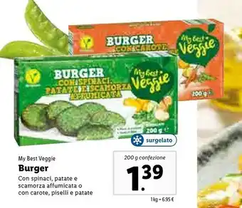 Lidl My Best Veggie - Burger Con Spinaci, Patate E Scamorza Affumicata 200 G(ml) offerta