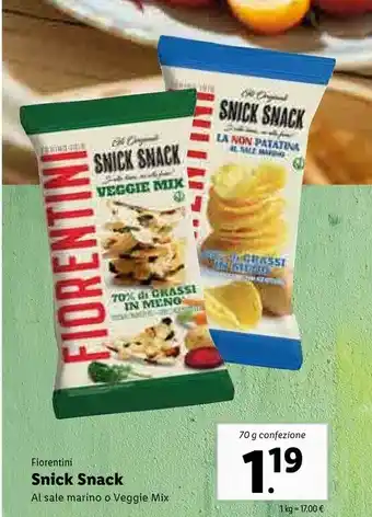 Lidl Fiorentini Snick Snack Al Sale Marino O Veggie Mix offerta