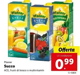 Lidl Pfanner Succo Ace offerta