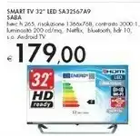 Bennet SABA SA32S67A9 TV 81,3 cm (32") HD Smart TV Wi-Fi Argento offerta