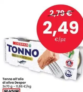 Eurospar Tonno all'olio di oliva Despar 3x70 g offerta