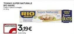 Coop Rio Mare Il Tonno Al Naturale Super Naturale 224 G(ml) offerta